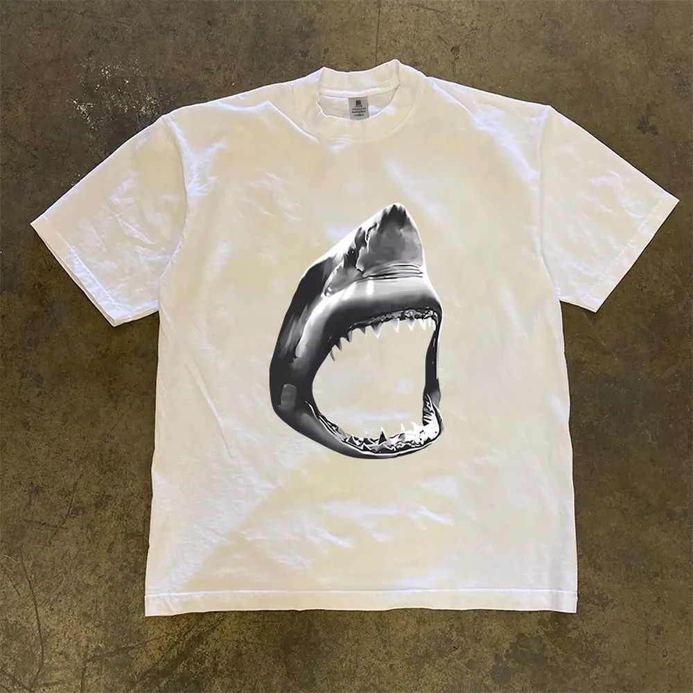 Men'S Fashion Oversized T Shirt - Great White Shark T-Shirt Men Women