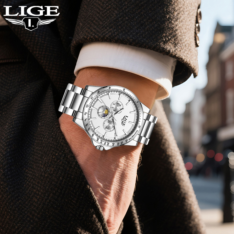 Men'S Fashion Luxury Brands - LIGE Top Brand Luxury Quartz Men's