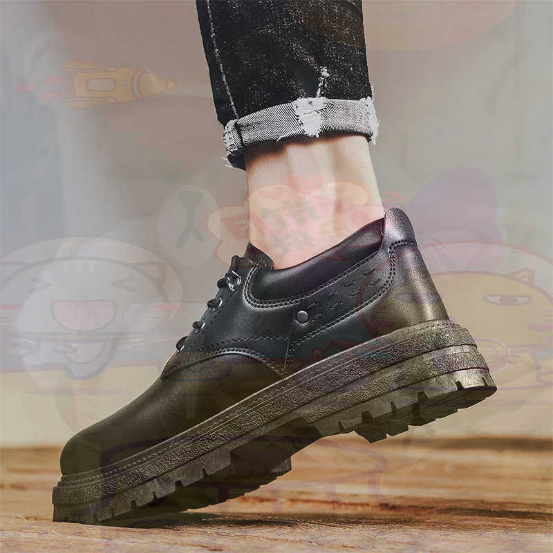 Men'S Fashion Over 50 - Dark Natural Leather Fashion Trainers Tennis