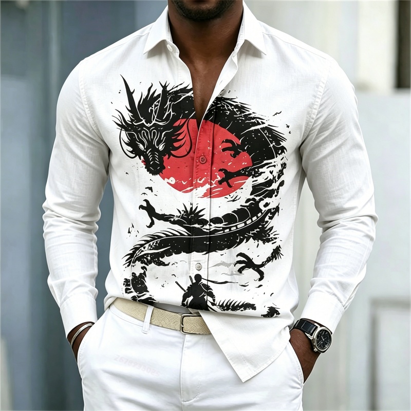 Men'S Fashion 2026 - 2026 New Men's Shirt White Black