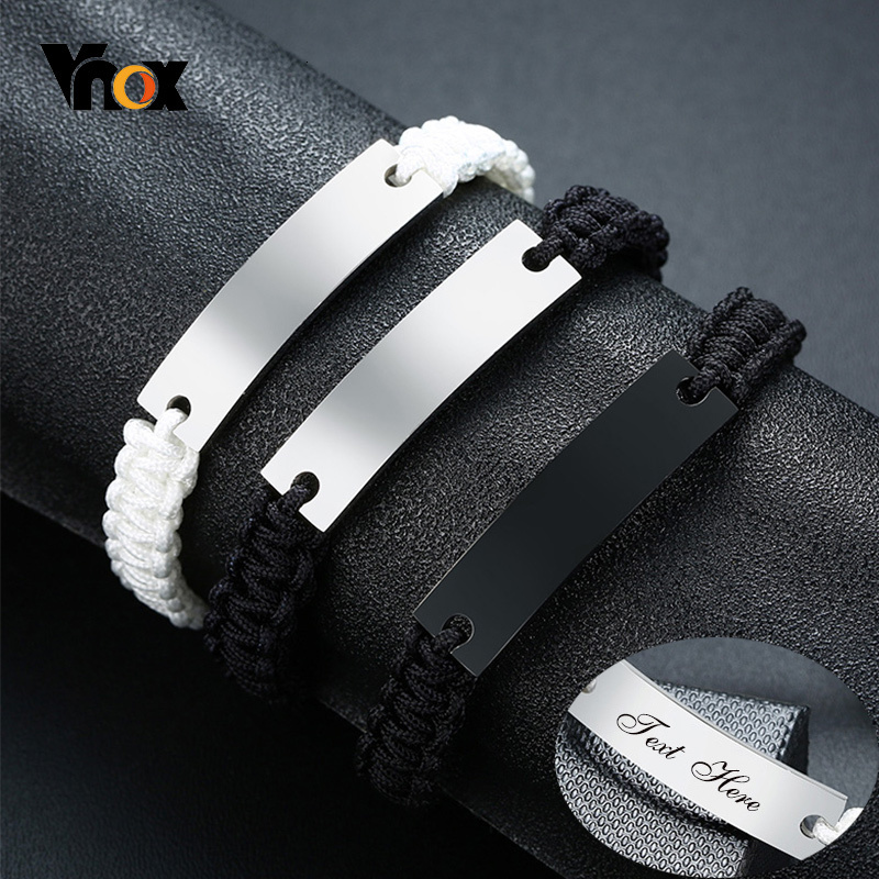 Men'S Fashion Quotes - Vnox Men Bracelets with Personalized Custom