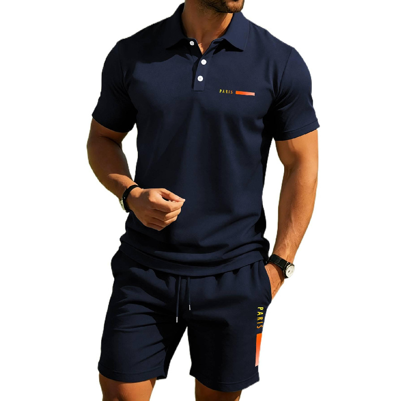 Paris Fashion Men - PARIS Print Men's high-end summer polo