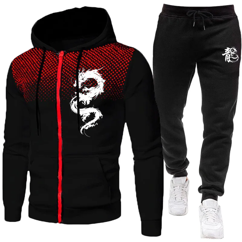Mens Fashion Suits - Men's Paris Dragon Pattern Fashion Print