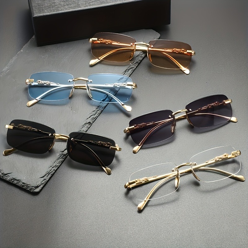 Men'S Fashion Glasses - Fashion Rimless Metal Sunglasses Men Women