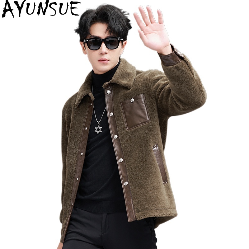 Mens Fashion Winter 2025 - AYUNSUE 100% Wool Coat for Men