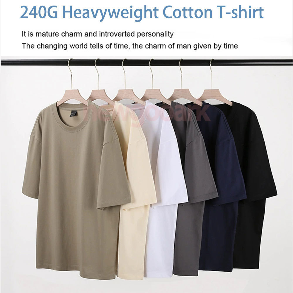 Men'S Fashion Oversized T Shirt - 240G Heavyweight Cotton Custom Printed Leisure