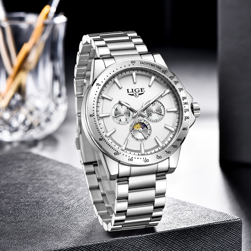 LIGE Top Brand Luxury Quartz M - Men'S Fashion Luxury Brands recension och pris