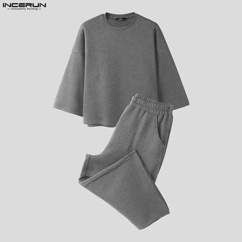 INCERUN Men Sets Solid Color B - Mens Fashion Suits recension och pris