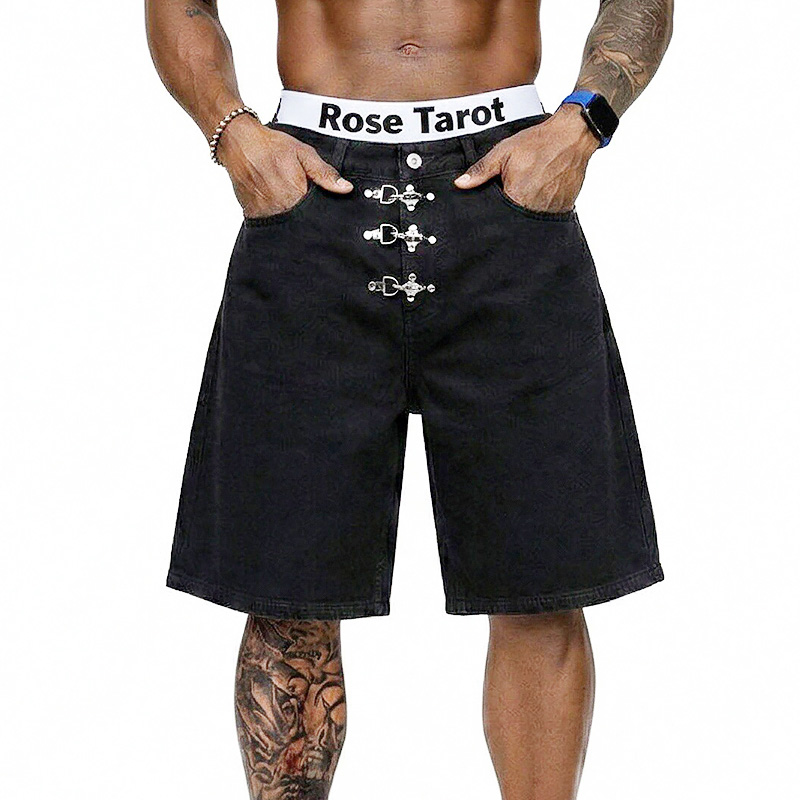 Metal Buckle Short Baggy Jeans - Men'S Fashion With Baggy Jeans recension och pris