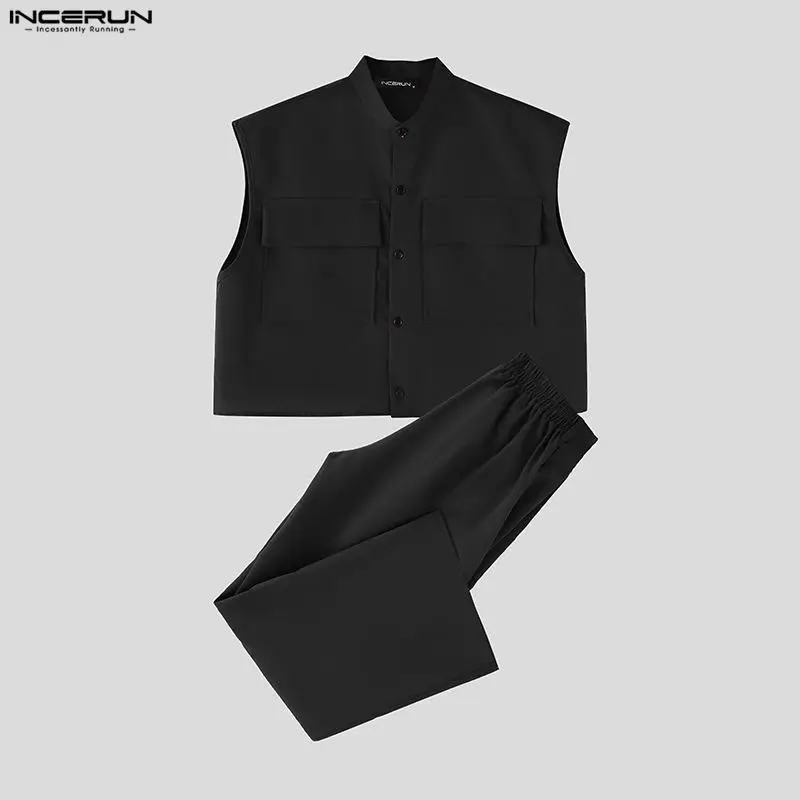 INCERUN Men Sets Solid Sleevel - Mens Fashion Suits recension och pris