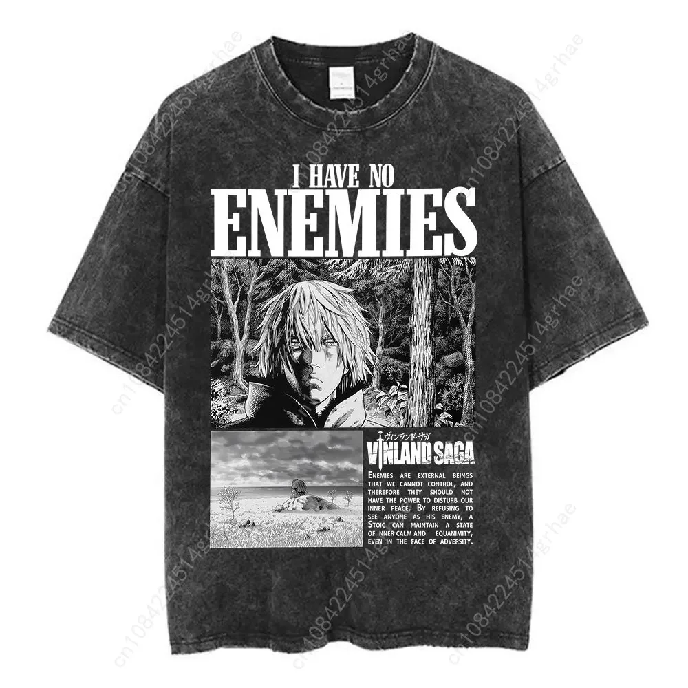 Vintage Washed Anime Vinland S - Men'S Fashion Oversized T Shirt recension och pris