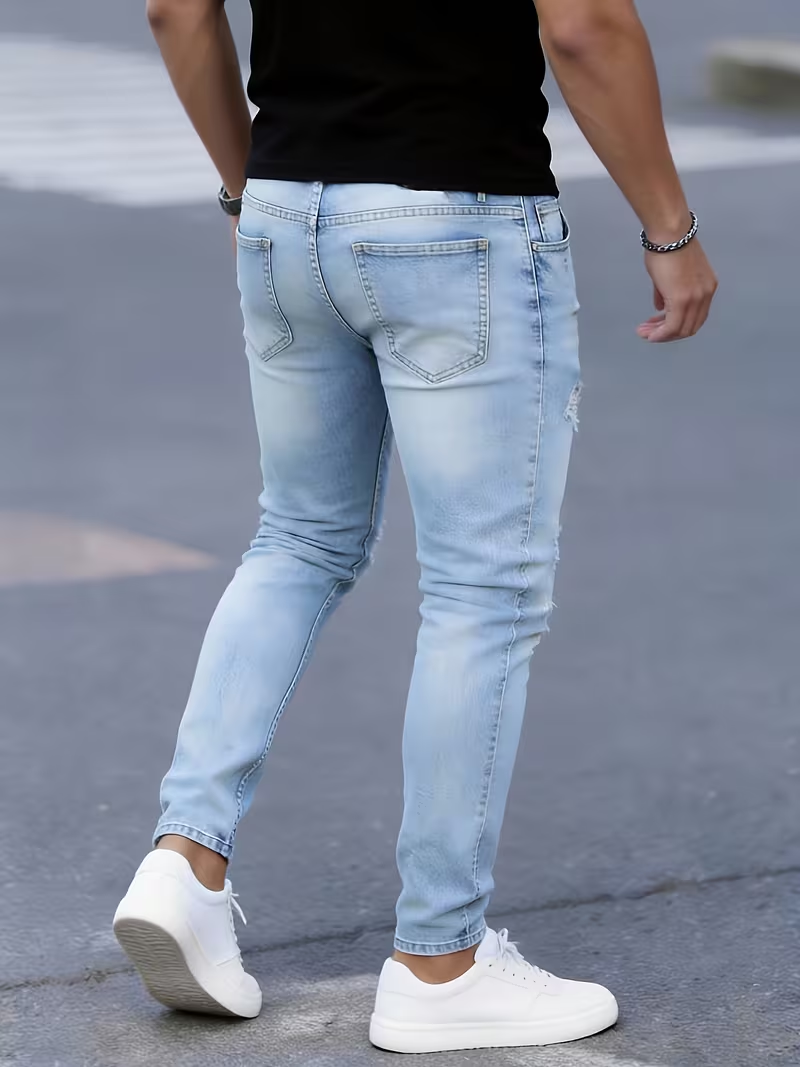 Men'S Slim Fit Stretch Ripped  - Men'S Fashion Young Professional recension och pris