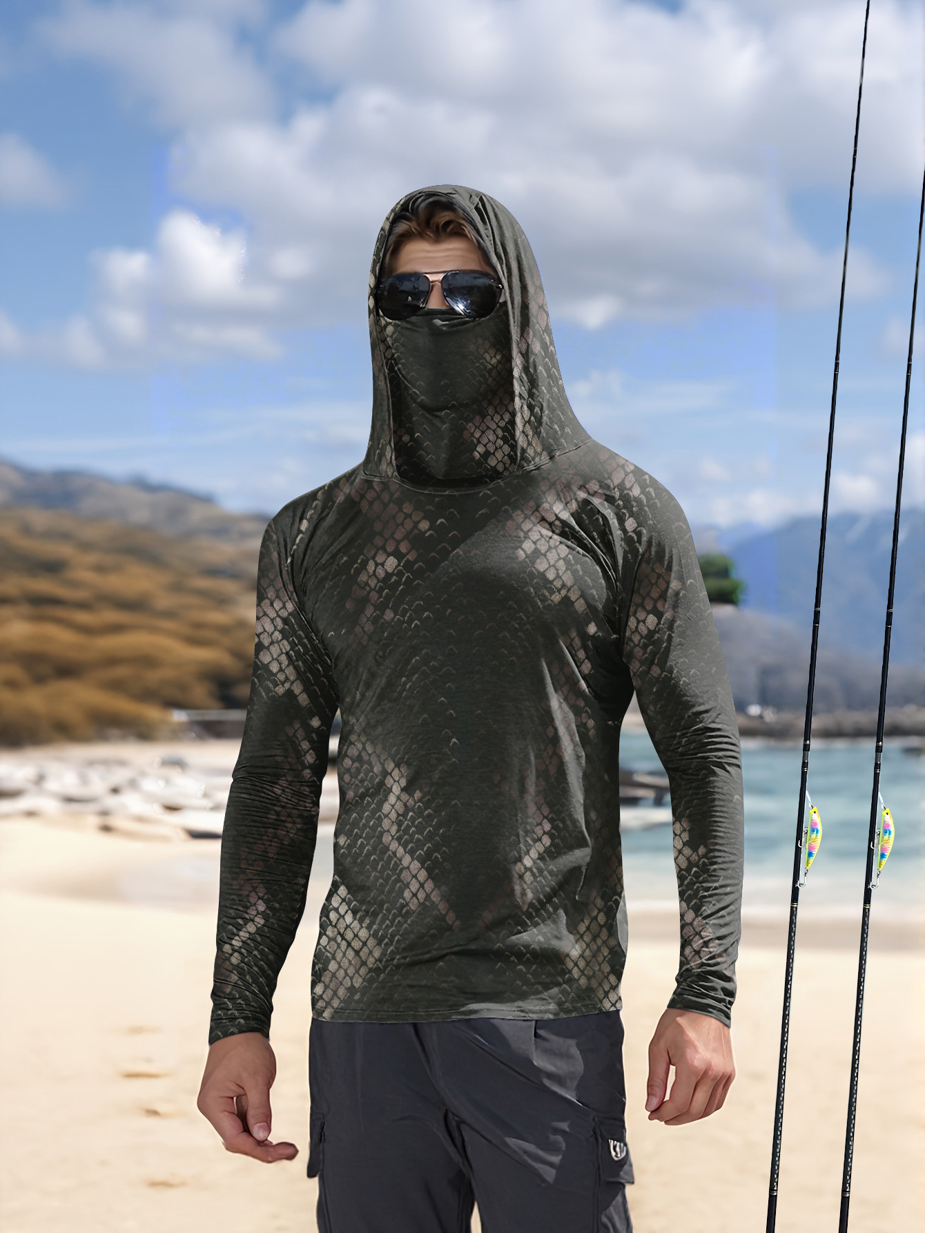 Men's Fishing Hooded Long-Slee - Mens Fashion Summer recension och pris