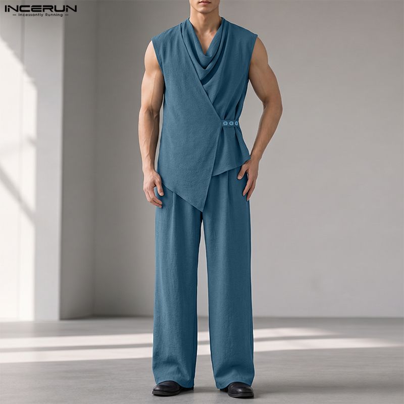 INCERUN Men Sets Solid Color S - Track Suit Men recension och pris