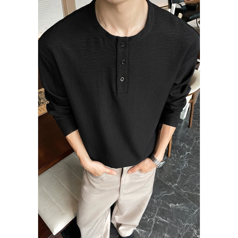 Mens Casual Faux Linen Henley  - Mens Fashion Summer recension och pris