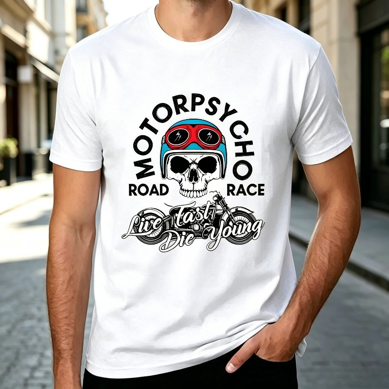 Motopsyco Biker Skull T Shirt  - Men'S Fashion Quotes recension och pris