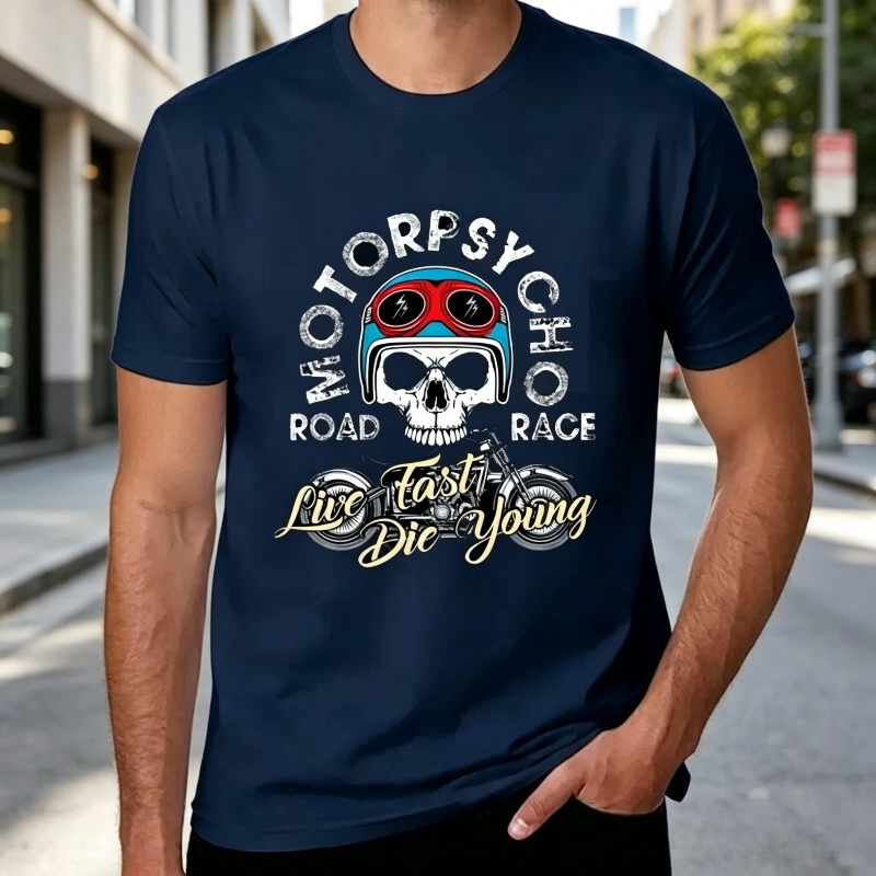 Motopsyco Biker Skull T Shirt  - Men'S Fashion Quotes recension och pris