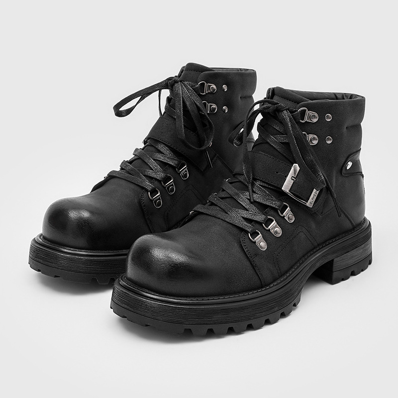 Brand Men Leather Boots Motorc - Men'S Fashion Luxury Brands recension och pris