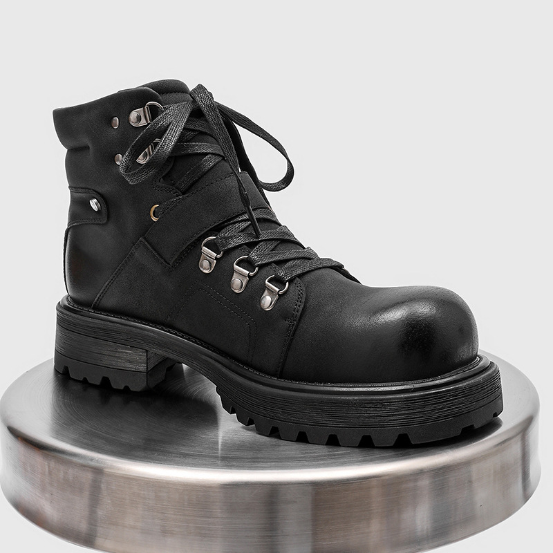 Brand Men Leather Boots Motorc - Men'S Fashion Luxury Brands recension och pris