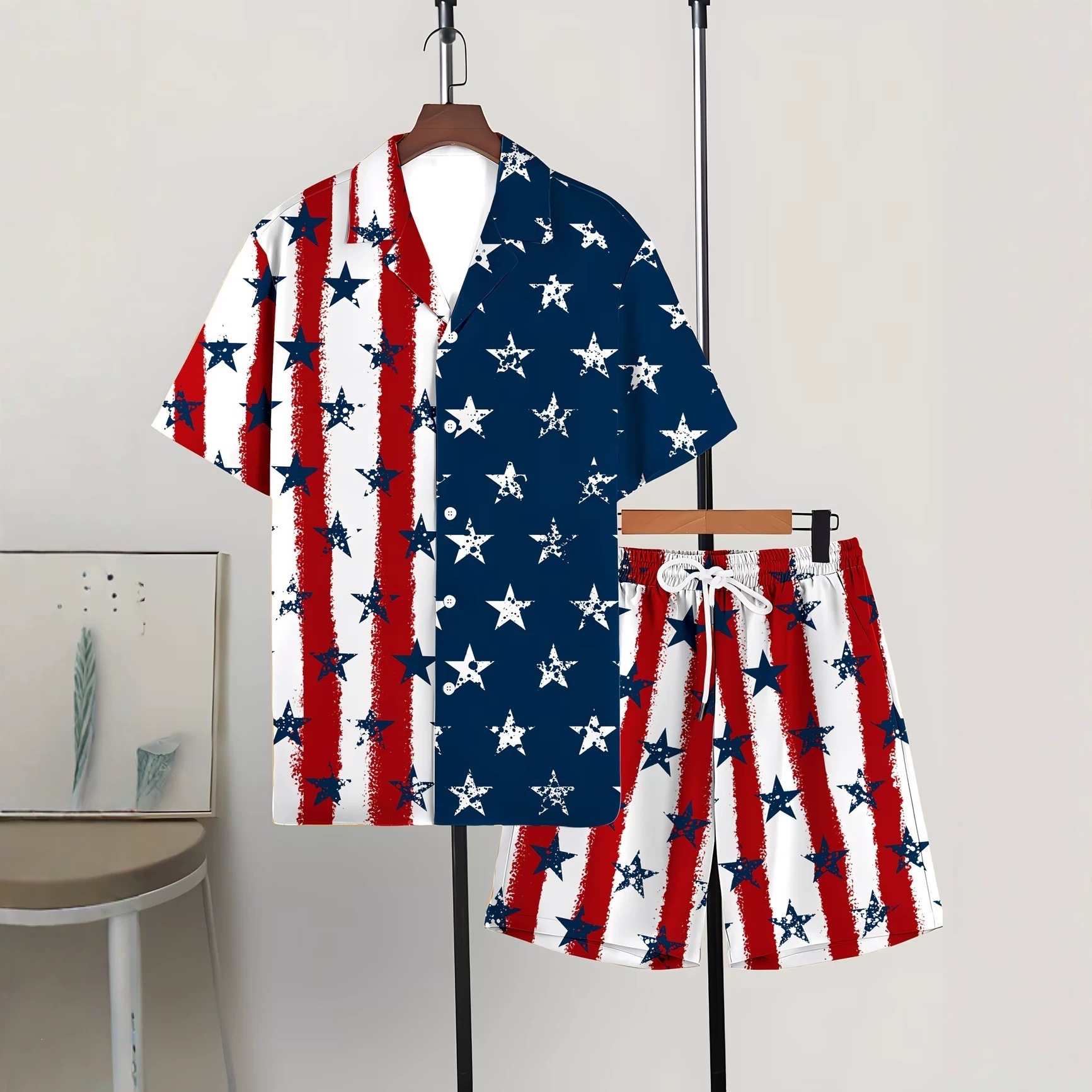Men's Short Sleeve Flag Patter - Track Suit Men recension och pris