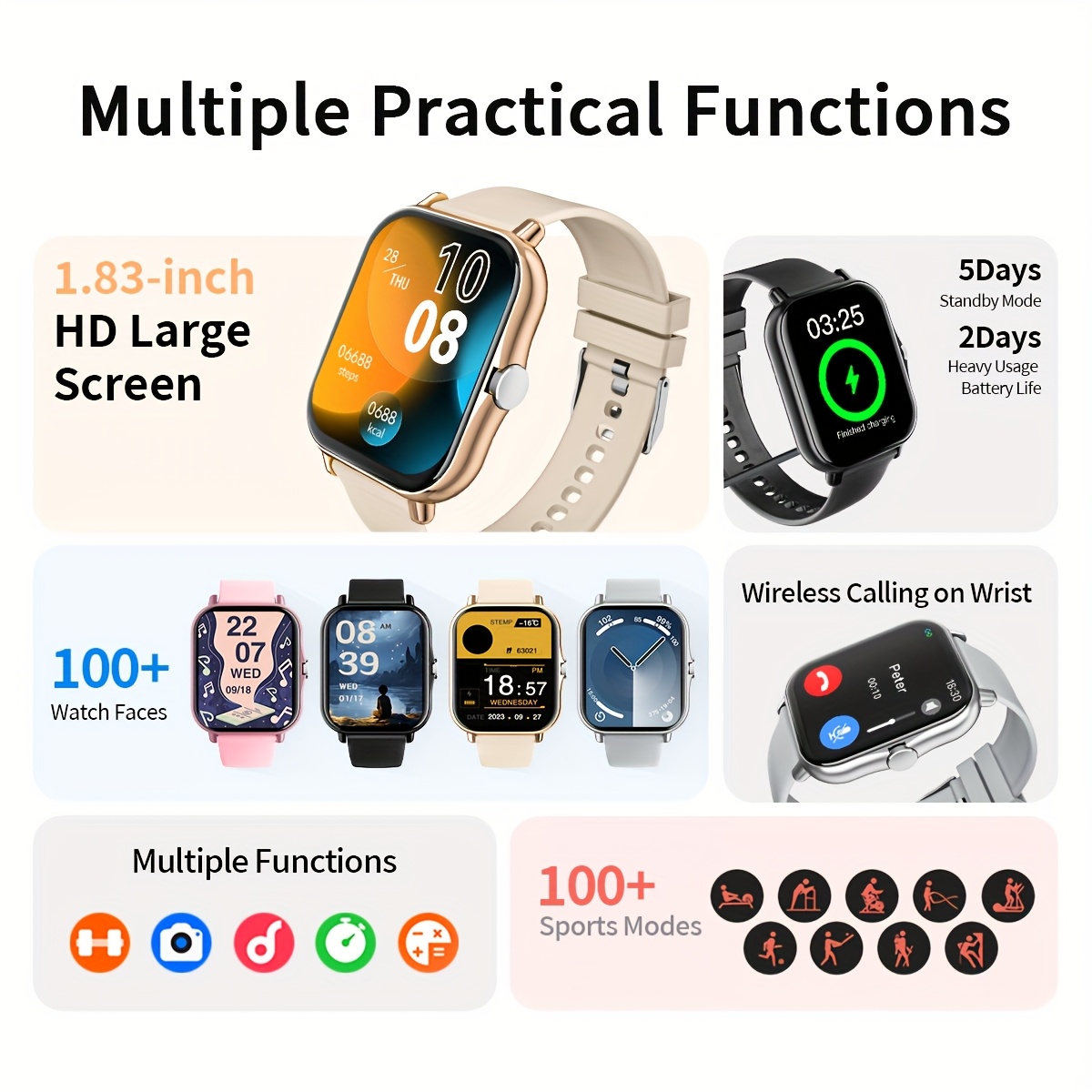 1.83-Inch Smart Watch for Men  - Men'S Fashion App recension och pris