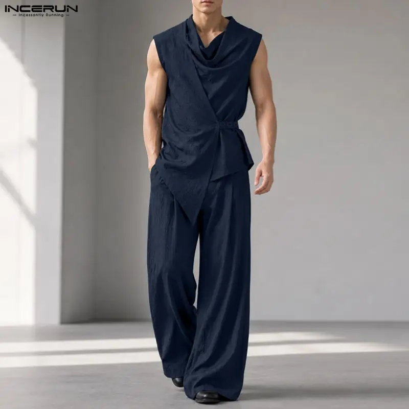 INCERUN Men Sets Solid Color S - Track Suit Men recension och pris