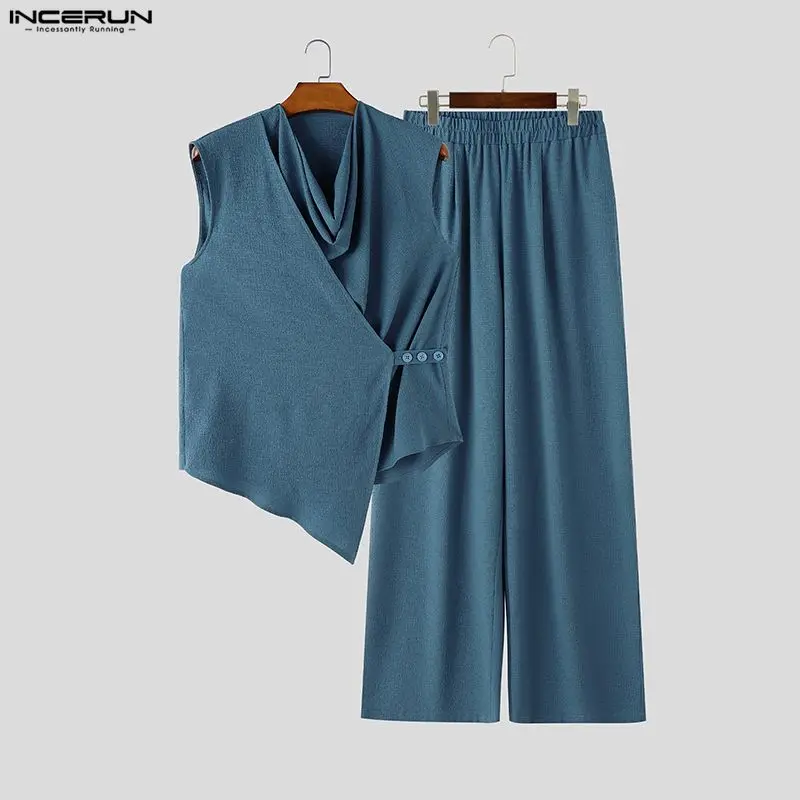 INCERUN Men Sets Solid Color S - Track Suit Men recension och pris