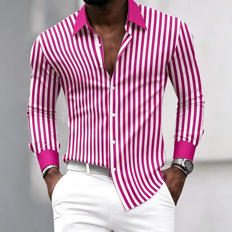 Men's long-sleeved collared sh - Mens Fashion Summer recension och pris