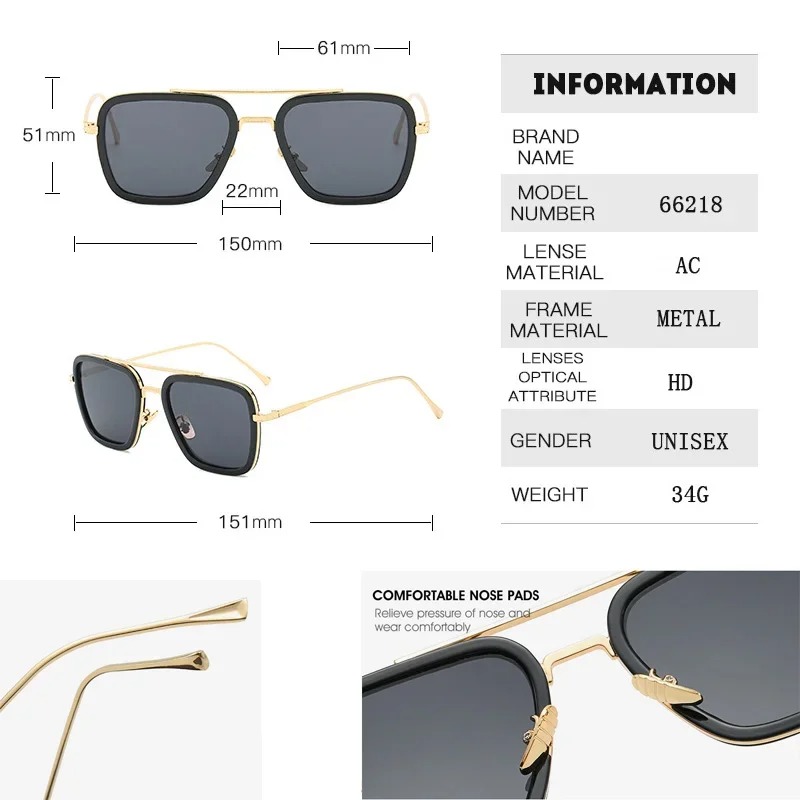 Steam Punk Tony Stark Sunglass - Men'S Fashion Glasses recension och pris